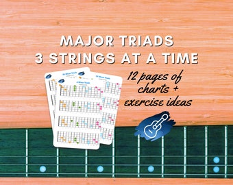 Major Triads - 3 Strings At A Time Printable Charts For Guitar