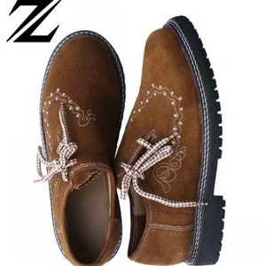 Lederhosen Shoes Camel Brown shoes German Lederhosen Shoes Authentic cow suede leather brown shoes Bavarian lederhosen shoes