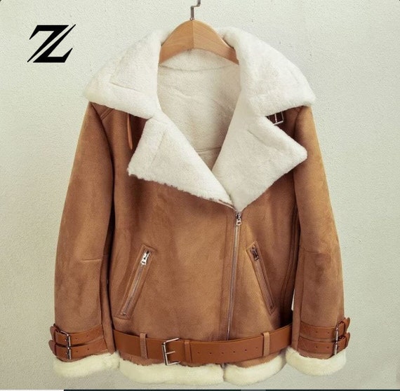 Leder Lammfelljacke RAF Bomber Flying Pilot B3 Lammfelljacke