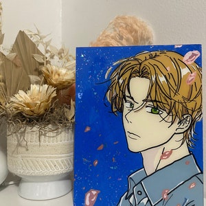 Glass Painting of Cain from the Manhwa Yours to Claim