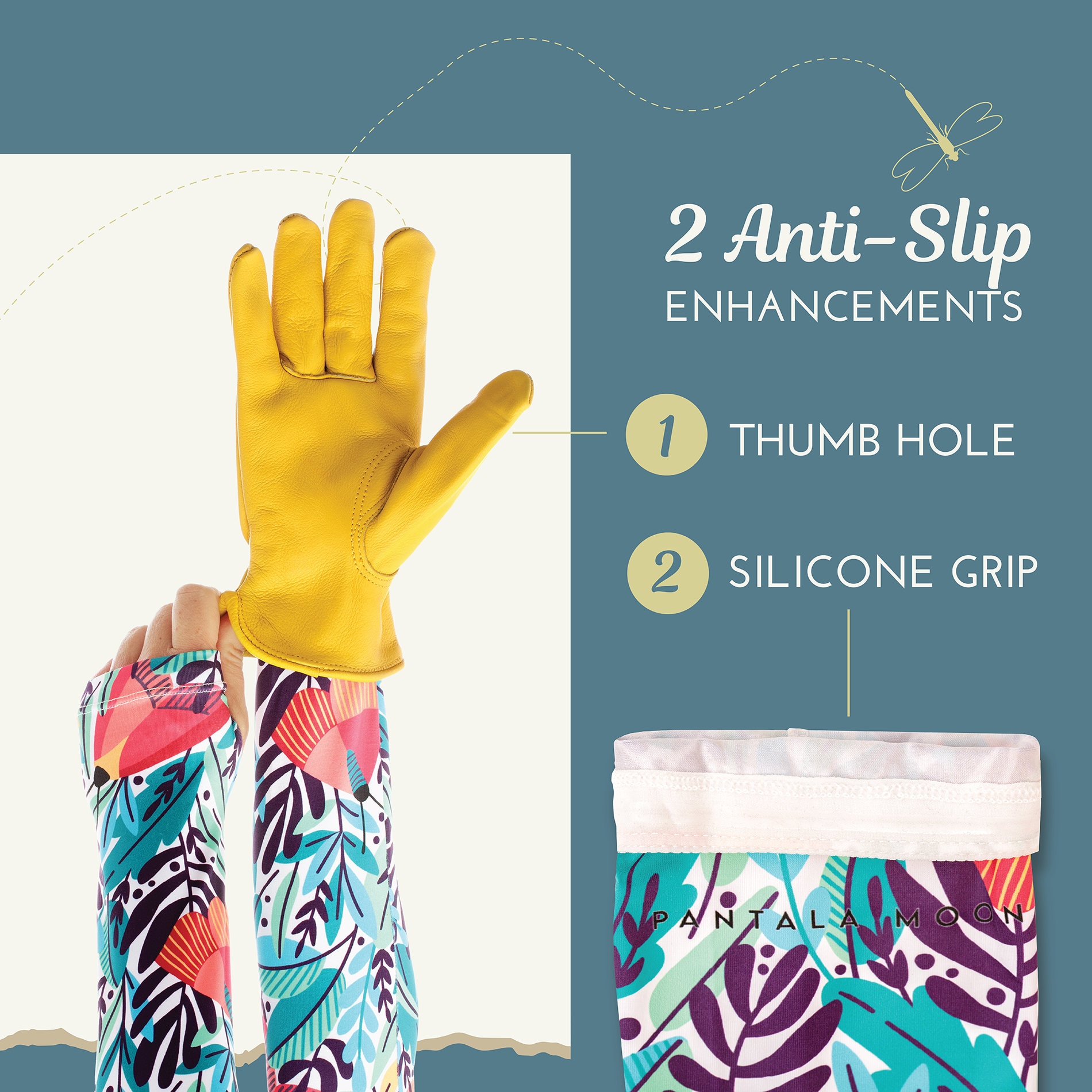 Botanical Floral Arm Sleeves For Women – UV Sun Protection, Cooling With Thumb Hole, One Size Fits Most - View #7