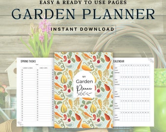 Gardening Planner Printable: Garden Layout Plan, Journal, Seed Starting Record (PDF)