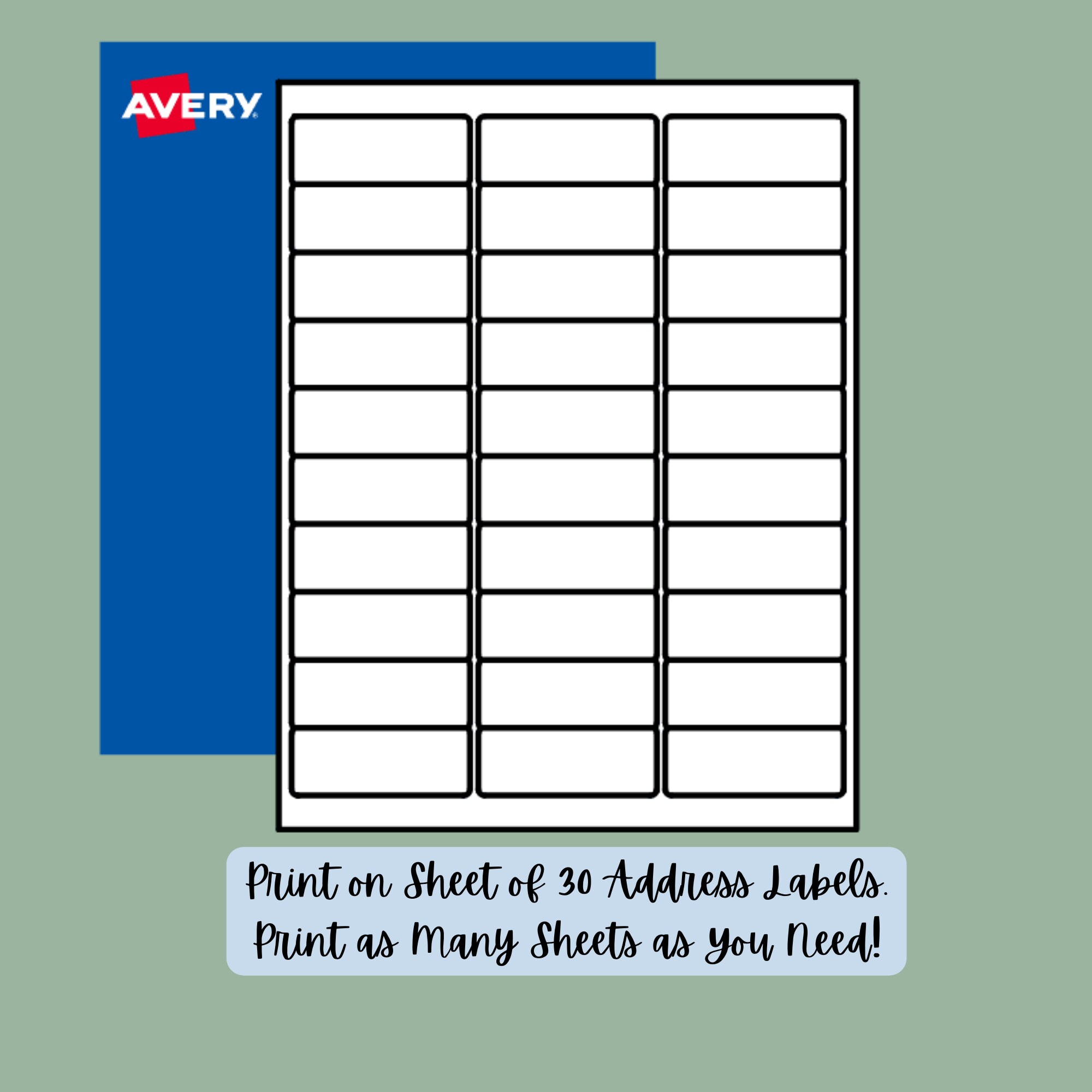 Thank You Stickers | Printable Thank You Labels | Sheet of 30 Mailing ...