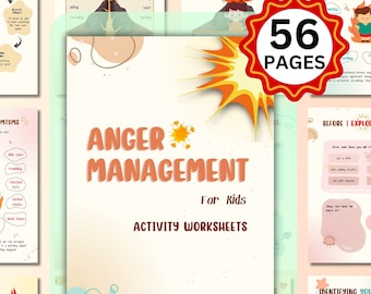 ANGER Management Workbook for Kids, Anger Journal, Anger Iceberg, Anger Worksheets for Kids, Therapy Office Decor, Therapist Worksheets