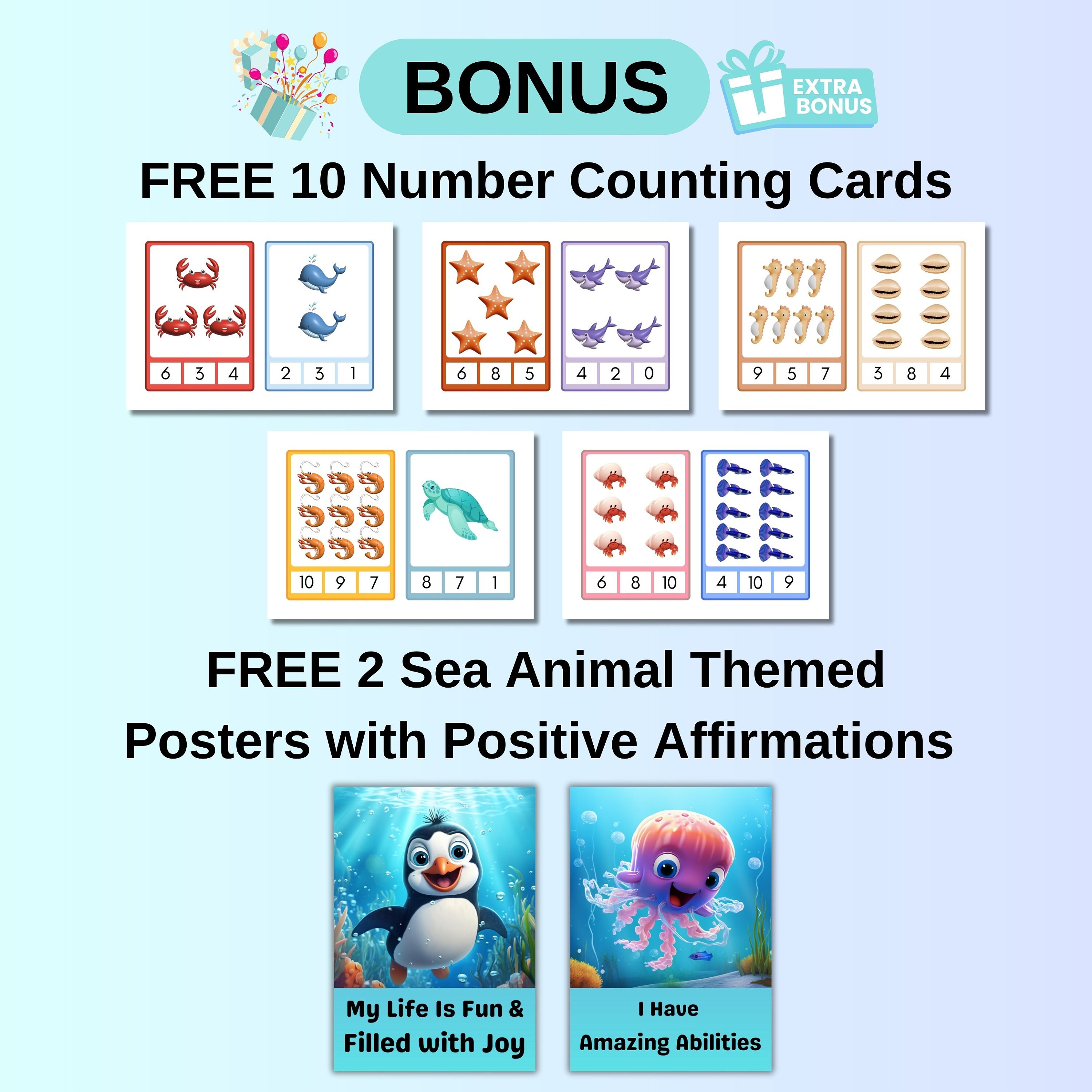 SEA ANIMALS 24 Montessori Cards, Printable Flash Cards for Kids ...