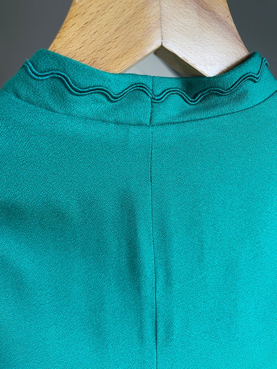 1990s Emerald Green Soutache Dress - image 6