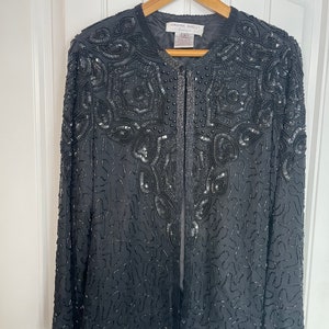 1990’s Black Beaded Jacket (M)