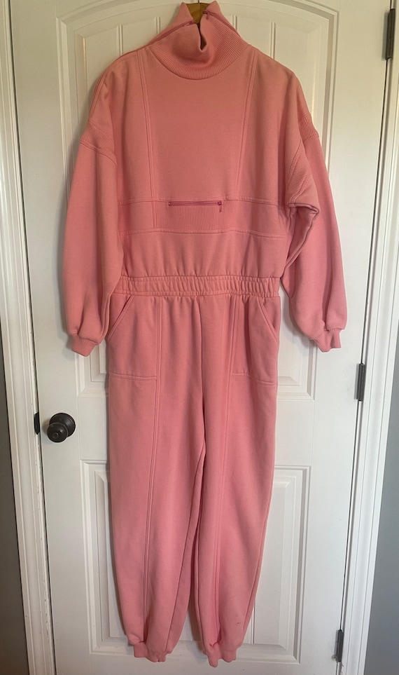 1980s/early 1990s Athleisure Large Coral Jumpsuit