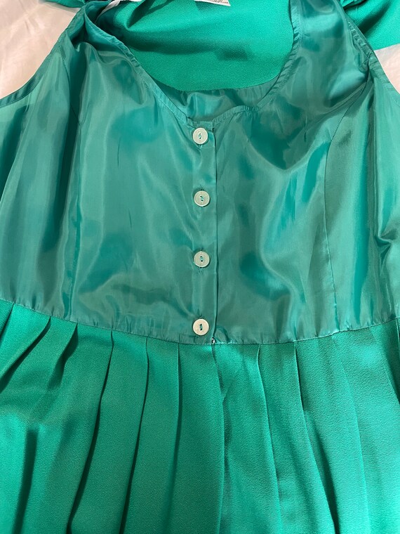 1990s Emerald Green Soutache Dress - image 7