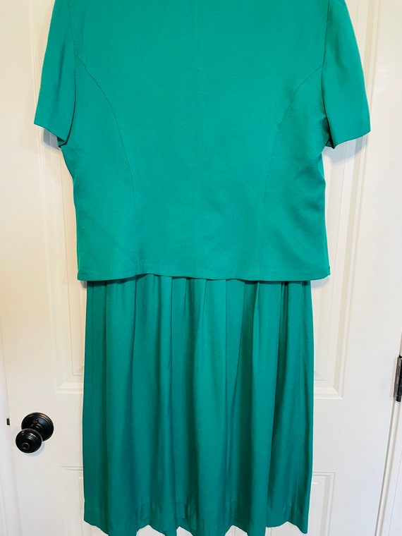 1990s Emerald Green Soutache Dress - image 5