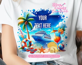 クルーズTシャツPNG：独自のテキストを追加、昇華デザイン（デジタルダウンロード）