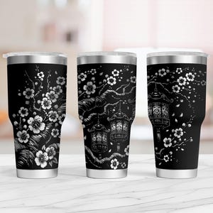 Cherry Blossom Lantern 30oz Tumbler Wrap Laser SVG (Digital Download)