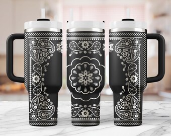 Western Bandana 40oz Laser Tumbler Wrap