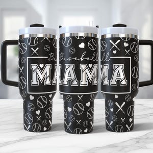 Baseball Mama Tumbler Wrap Laser svg, Engraved Full Wrap Seamless Design for 40oz, Tumbler Wrap for Laser Rotary, Instant Digital Download