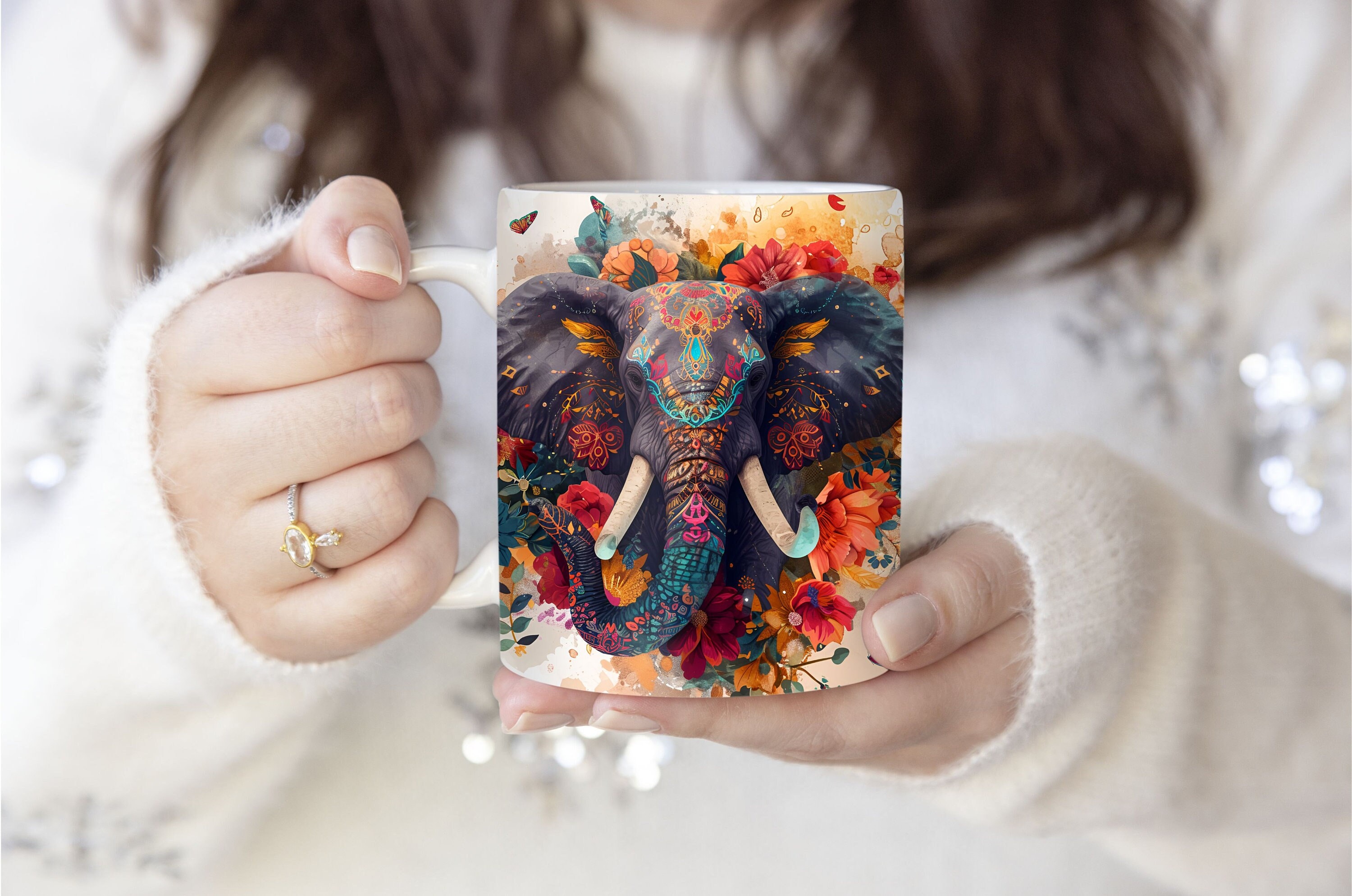Elephant Mandala Mug, Elephant Coffee Mug, Elephant Yoga Mug, Elephant  Gifts, Mandala Coffee Mug, Meditation Gifts for Women 