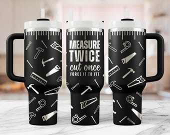 Carpenter Tumbler Wrap SVG: 40oz Quencher Laser Design (Digital Download