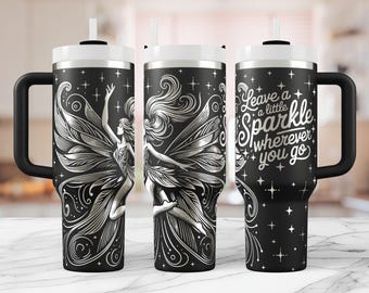 Fairy Tumbler Wrap SVG: Engraved Seamless Design for 40oz (Digital Download)