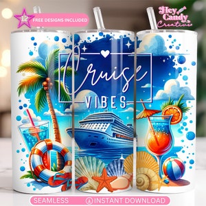 Envoltorio para vaso Cruise Vibes: Diseño de barco en acuarela (Descarga digital)