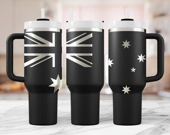 Australian Flag 40oz Laser Tumbler Wrap svg, Australia Day Engraved Full Wrap Rotary Engraving Design, Instant Digital Download