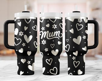 Mum Mothers Day Tumbler Wrap Laser SVG: Seamless 40oz Design (Digital Download)