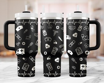 Nurse Life Tumbler Wrap: Laser Engraved Design for 40oz Tumbler (SVG File)