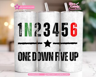 Motorbike Tumbler Wrap: 1 Down 5 Up Biker Design (Digital Download)