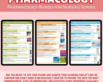 Complete Pharmacology Bundle for Nursing School & NCLEX - 400+ Medication - PDF Download
