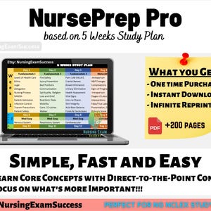 NCLEX Study Guide Review 2025 - 5 Weeks Study Plan | Instant Download PDF
