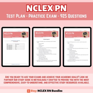 NCLEX PN Test Plan - Practice Exam - 925 Questions | Instant Download - PDF