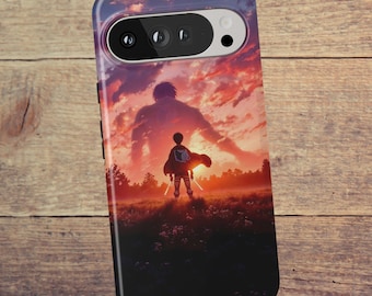 Attack on Titan Phone Case, Eren Yeager Titan Case, Anime MagSafe Wireless Charging iPhone 17 Google Pixel 10 Samsung Galaxy S26 Case