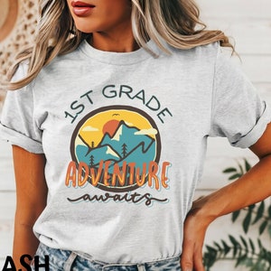 Retro Adventure Awaits Teacher Shirt Back to School T-Shirt, Kindergarten, 1st Grade, 2nd Grade, 3rd Grade, 4th Grade, 5th Grade Teacher Tee