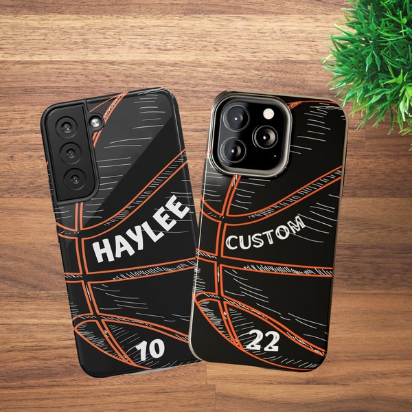 Custom Basketball Gift Phone Case, Personalized Name & Number Basketball Phone Case, Personalized Gift, iPhone Samsung and Google Phone Case