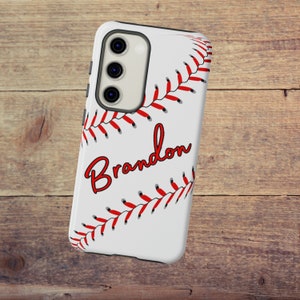 Custom Baseball Phone Case, Personalized Name Teen Baseball Gift, Personalized Baseball Gift, iPhone 16 Samsung S25 & Google Pixel 9 Case