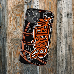 Retro Basketball Phone Case, Graffiti Basketball Case, Baller Custom Phone Case, Custom Basketball iPhone 16, Samsung S25, Google Pixel 9
