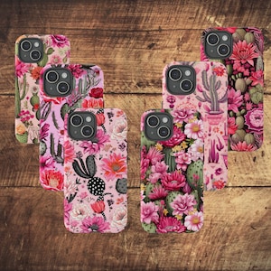 Boho Western Cactus Phone Case, Cowgirl Cactus Pattern Case, Western Phone Case, Mother&#39;s Day Gift, Mom iPhone 16 Google Pixel 9 Galaxy S25