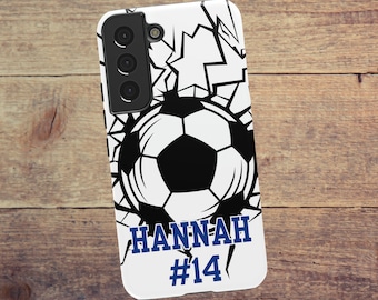 Custom Soccer Phone Case, Personalized Name & Number Soccer Phone Case Custom Teen Sports iPhone 17 Galaxy S25, Google Pixel 10 Phone Case