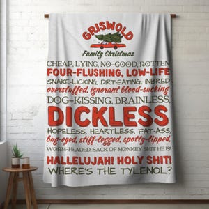 Griswold Christmas Vacation Velveteen Blanket, Funny Christmas Movie Quote Soft Sherpa Throw, You Serious Clark?, Shitters Full Christmas