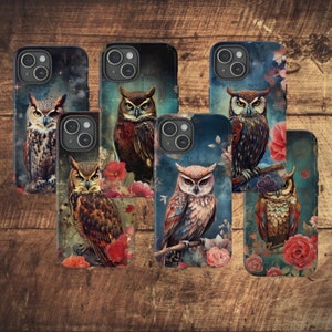 Magical Owl Phone Case, Bird Lover Gift, Pretty Painted Owl Case, Owl Gift, Owl Pattern Phone Case, iPhone 16, Pixel 9 and Samsung S25 Case