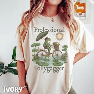 Professional Lollygagger, Born to Dilly Dally, Funny Vintage Frog Shirt Frog & Toad Comfort Colors Shirt Sarcastic Shirt Vintage Graphic Tee bild 4