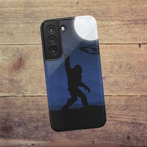 Sasquatch UFO Phone Case, Big Foot UFO Alien Phone Case, Vintage Yeti Gift, Squatch iPhone Samsung & Google Phone Case, Pixel 8, Galaxy S24 image 4