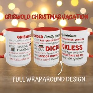 Griswold Christmas Vacation Coffee Mug, Christmas Movie Quote Cup, Funny Christmas Vacation Clark Angry Quote, Shitters Full, Serious Clark