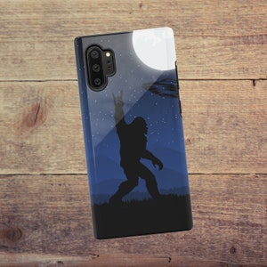 Sasquatch UFO Phone Case, Big Foot UFO Alien Phone Case, Vintage Yeti Gift, Squatch iPhone Samsung & Google Phone Case, Pixel 8, Galaxy S24 image 3