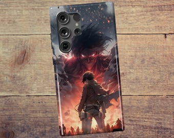 Attack on Titan Phone Case, Eren Yeager Titan Case, Anime MagSafe Wireless Charging iPhone 17 Google Pixel 10 Samsung Galaxy S26 Case