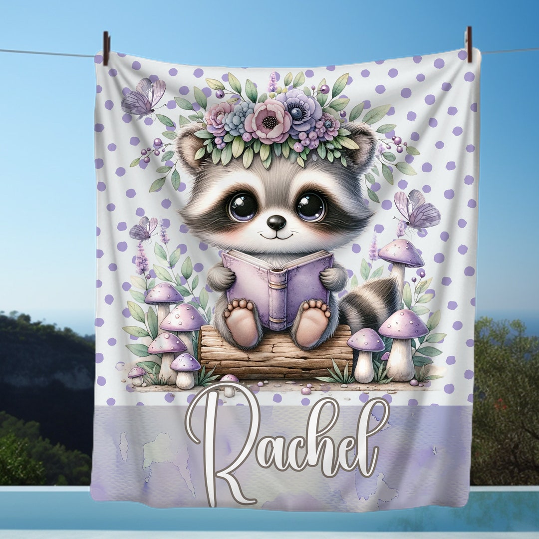 Baby Raccoon Quilted Blanket NCU0DV548