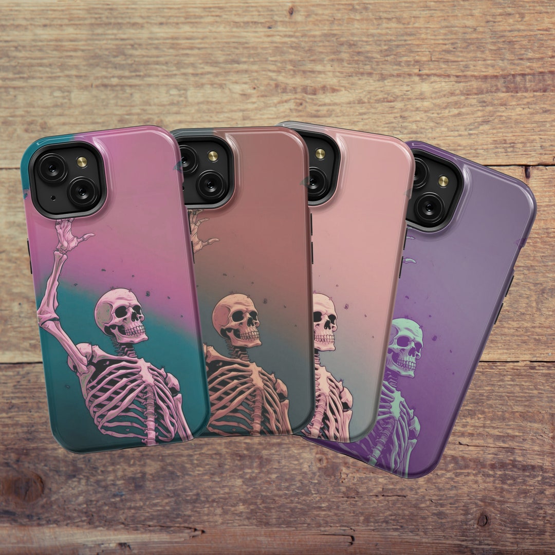 Vintage Skeleton Phone Case, Gothic Skeleton Tough iPhone Samsung and