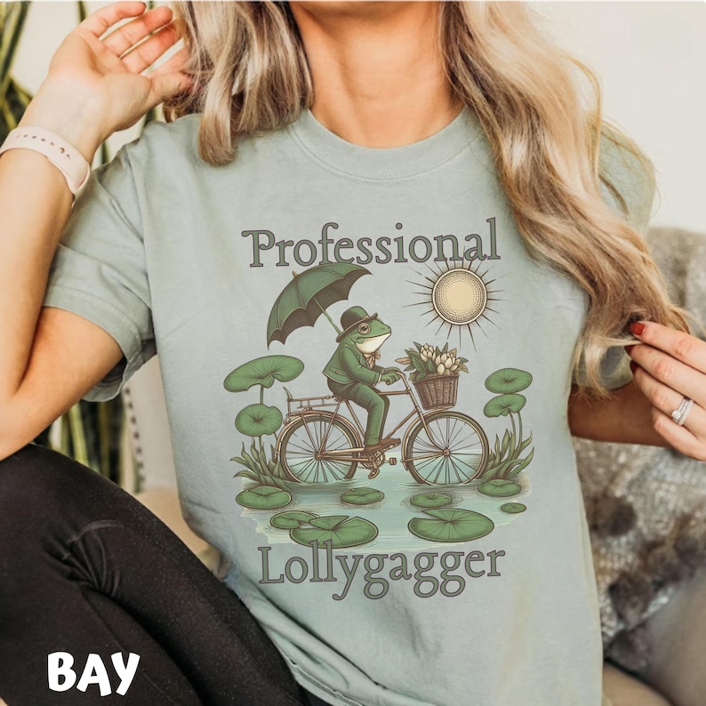 Professional Lollygagger, Born to Dilly Dally, Funny Vintage Frog Shirt Frog & Toad Comfort Colors Shirt Sarcastic Shirt Vintage Graphic Tee bild 5