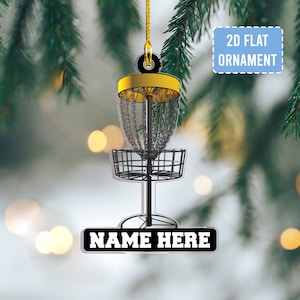 Personalized Photo Disc Golf Ornament,  Acrylic 2D Ornament,Gift For Disc Golf Lover, Christmas Ornament Gift, Xmas Disc Golf Ornament