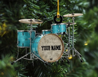 Personalized Name Drum Ornament, Christmas Gifts For Drummer, Custom Ornaments Gift For Drum Lovers, Drum Ornament