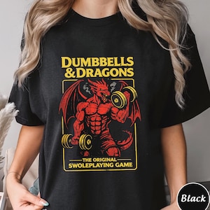 Shirt halters en draken, Dnd Gym Workout-T-shirt, Fantasy Fitness-sweater, grappig DND Gym Dragon-shirt, Swoleplaying Game-hoodie