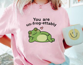 You Are Un-Frog-Ettable kikkershirt, trendy uniseks T-shirt, uniek shirtcadeau, schattige grillige cartoon kikker sweatshirt, hoodie dierenliefhebber, hoodie